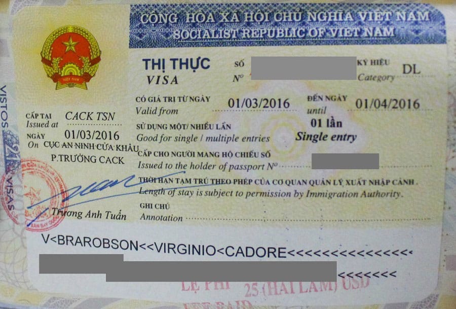 Hành trình xin visa cấp tại sân bay Việt Nam